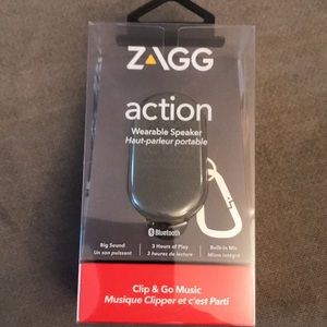 New -Zagg action Wireless Speaker Clip & Go